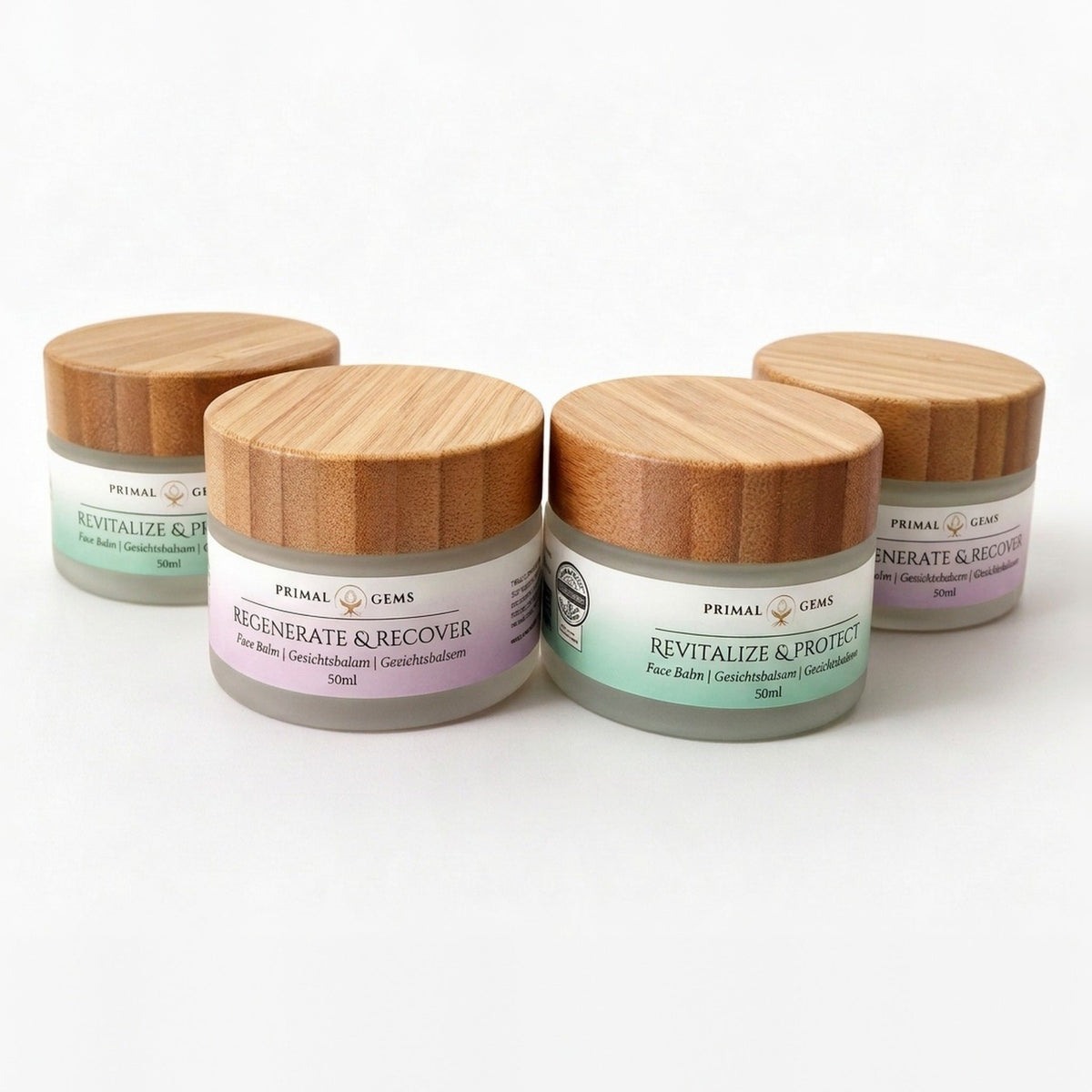 Primal Gems Tallow Ritual Set 50ml, 2 Sets - je 2x Day Balm Revitalize & Protect und Night Balm Regenerate & Recover