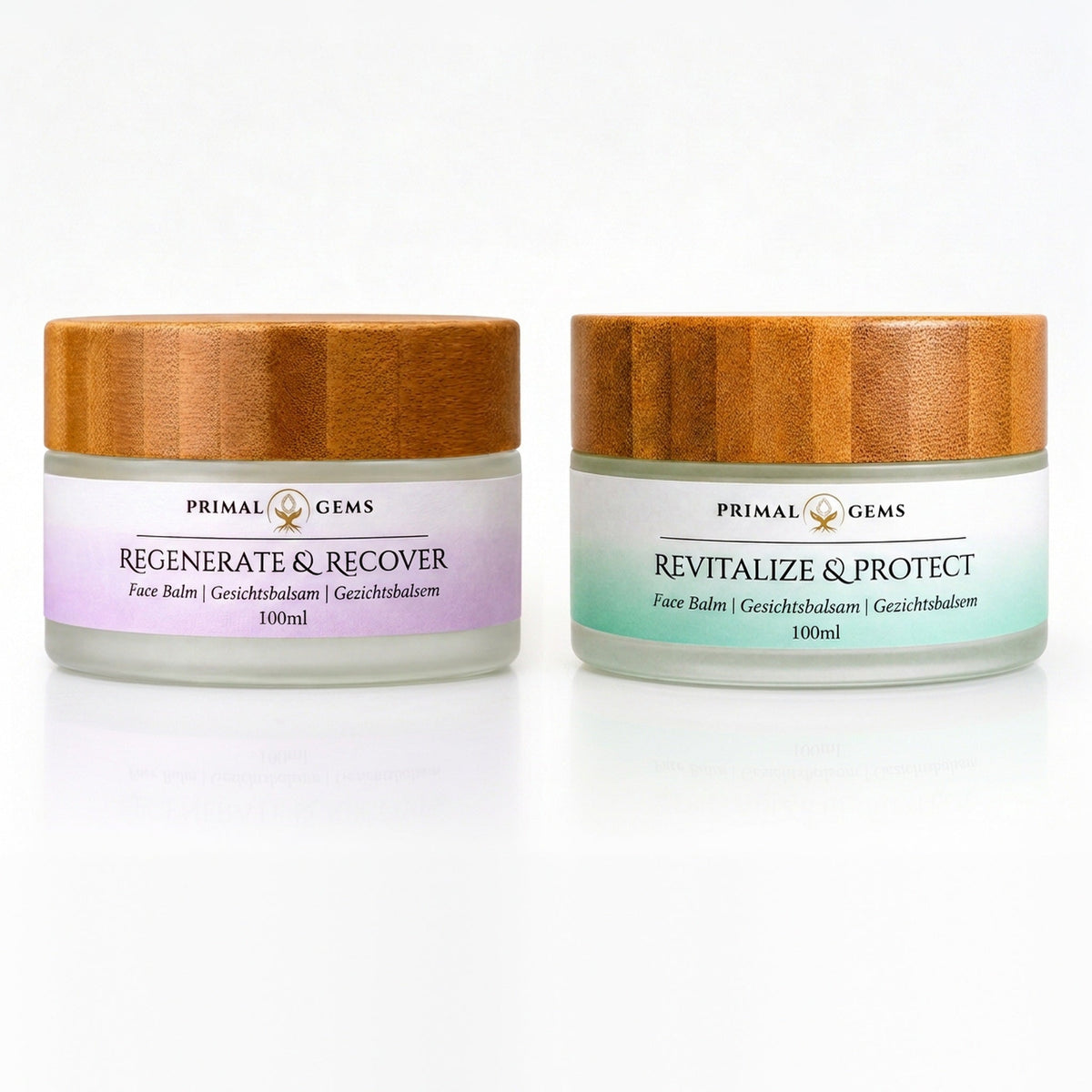 Primal Gems Tallow Ritual Set 100ml - Day Balm Revitalize & Protect en Night Balm Regenerate & Recover