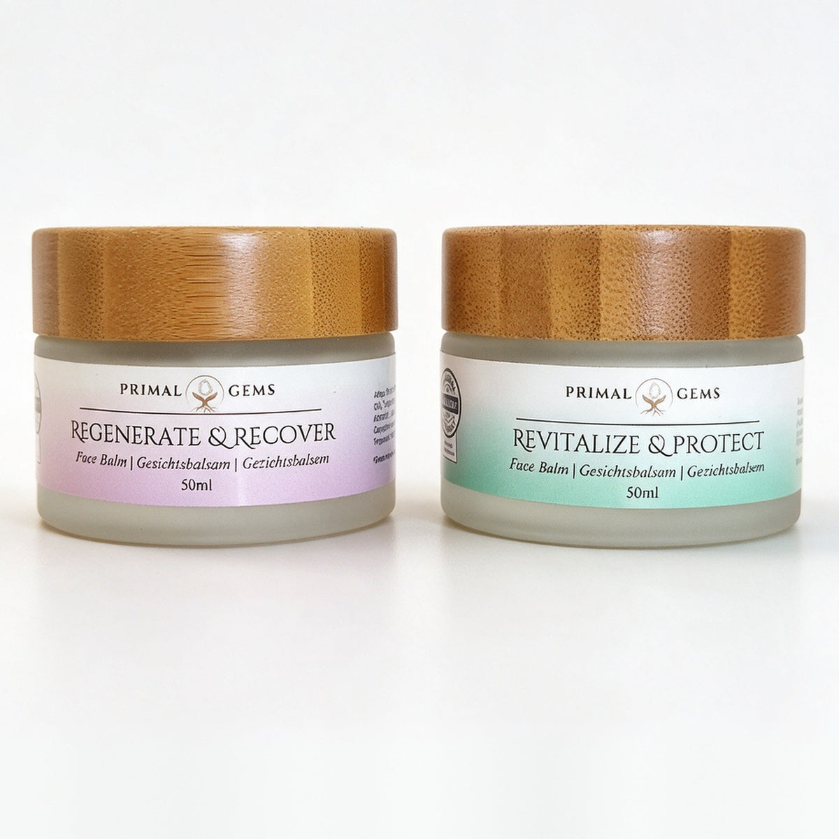 Primal Gems Tallow Ritual Set 50ml - Day Balm Revitalize & Protect en Night Balm Regenerate & Recover